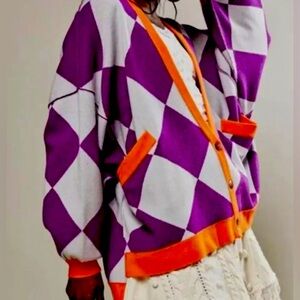 We The Free Purple and Orange Cardigan